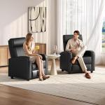 Yaheetech Black Leather Reclining Chaise Sofa