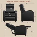 Yaheetech Black Leather Reclining Chaise Sofa