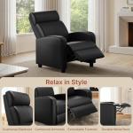 Yaheetech Black Leather Reclining Chaise Sofa
