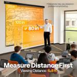 VIVOHOME 80 Inch HD 4K Pull Down Screen