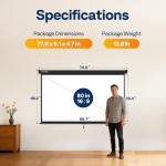 VIVOHOME 80 Inch HD 4K Pull Down Screen