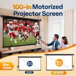 VIVOHOME 100-Inch Motorized Projector Screen with Remote