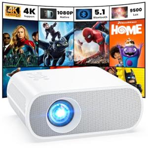 HOMPOW 1080P Bluetooth Mini Projector with Speaker