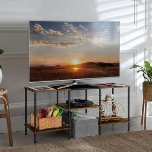 Rustic TV Console Table with Outlets, 45