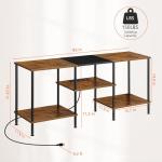 Rustic TV Console Table with Outlets, 45