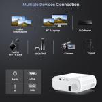 HOMPOW 1080P Bluetooth Mini Projector with Speaker