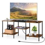 Rustic TV Console Table with Outlets, 45