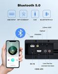 Puxinat 2-in-1 Bluetooth Sound Bar with Subwoofer
