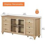 Farmhouse TV Stand with Glass Doors for 75" TVs