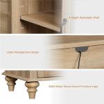 Farmhouse TV Stand with Glass Doors for 75" TVs