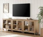 WAMPAT 100 Inch Oak TV Stand and Buffet Cabinet