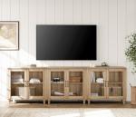 WAMPAT 100 Inch Oak TV Stand and Buffet Cabinet