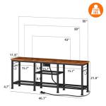 Furologee Rustic Brown TV Stand with Power Outlets