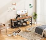 Furologee Rustic Brown TV Stand with Power Outlets