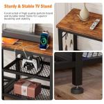 Furologee Rustic Brown TV Stand with Power Outlets