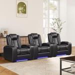 Electric Recliner Set of 3 for Home Theater