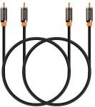 FosPower 6ft Gold Plated Coaxial Audio Cable 2-Pack