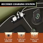 WLIVE LED TV Stand with Storage and Charging Station