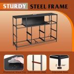 WLIVE LED TV Stand with Storage and Charging Station
