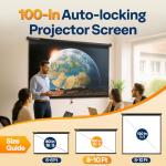 VIVOHOME 100 Inch 4K Pull Down Projector Screen