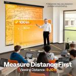 VIVOHOME 100 Inch 4K Pull Down Projector Screen