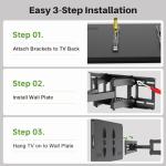Full Motion TV Wall Mount for 32-70 Inch TVs
