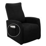 Black Recliner Chair Cover Set with Pocket
