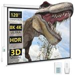 120-Inch Motorized Electric Projector Screen with Remote