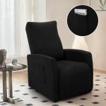 Black Recliner Chair Cover Set with Pocket