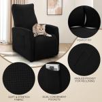 Black Recliner Chair Cover Set with Pocket