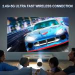 4K Mini Portable Projector with WiFi & Bluetooth