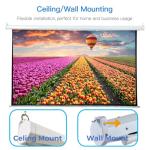 ZUEDA 100" Motorized Projector Screen with Remote