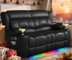 MOSGAT RV Loveseat Recliner with USB and Cup Holders