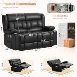 MOSGAT RV Loveseat Recliner with USB and Cup Holders