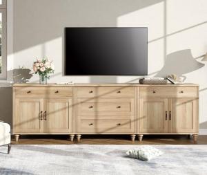 WAMPAT Farmhouse 3-in-1 TV Stand for 100 Inch TV