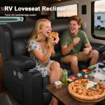 MOSGAT RV Loveseat Recliner with USB and Cup Holders
