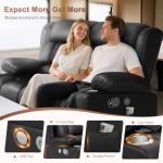 MOSGAT RV Loveseat Recliner with USB and Cup Holders