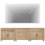 WAMPAT Farmhouse 3-in-1 TV Stand for 100 Inch TV