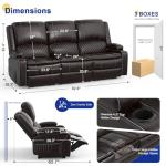 MOSGAT 3-Seater Recliner Sofa with USB and Storage