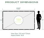 150-Inch Foldable Washable Projector Screen for Movies