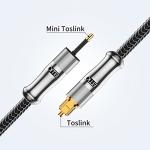24K Gold-Plated Toslink to Mini Cable - 1.5ft