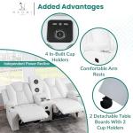 Wireless Charging Reclining Home Theater Loveseat with Speakers