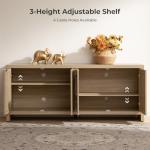 SICOTAS Boho TV Stand with Rattan Storage