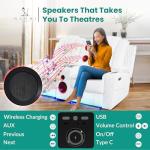 Wireless Charging Reclining Home Theater Loveseat with Speakers