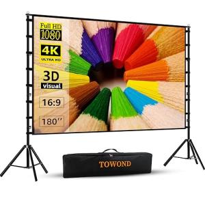 TOWOND 180-Inch Outdoor Projector Screen with Stand