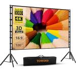 TOWOND 180-Inch Outdoor Projector Screen with Stand
