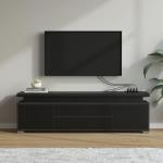 Rolanstar LED TV Stand with Power Outlet, Black