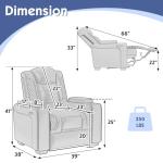 VanAcc Dual Motor Recliner Couch with USB Ports