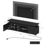 Rolanstar LED TV Stand with Power Outlet, Black