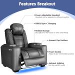 VanAcc Dual Motor Recliner Couch with USB Ports
